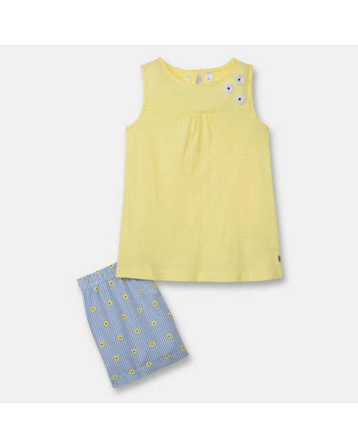 Pyjama d'été 2 pièces jaune fille