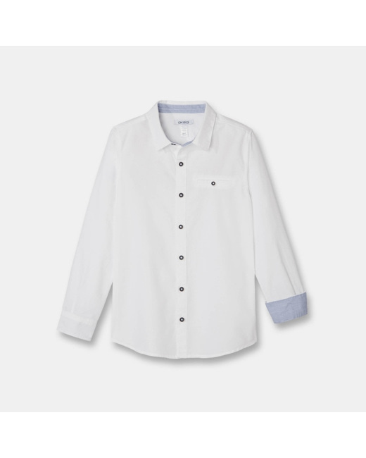Chemise unie classique blanche garçon