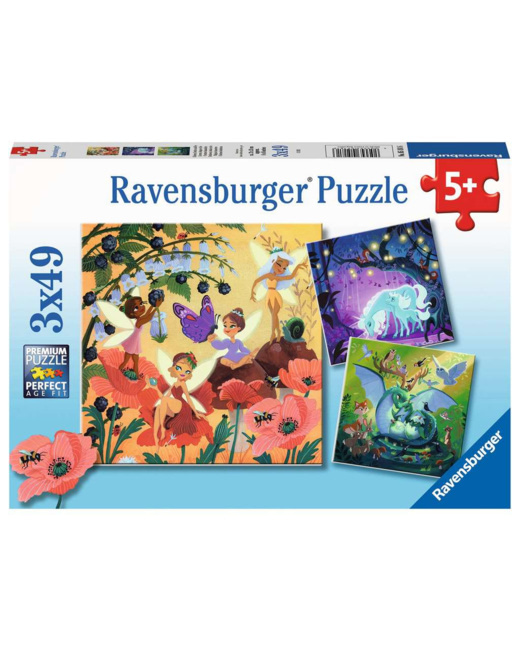 Puzzle Licorne, dragon et fée - de 5 ans