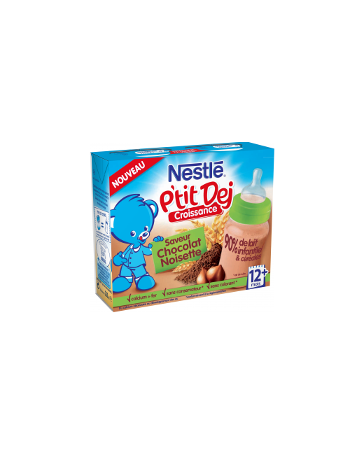 Nestlé P'tit Dej - Brique lait & céréales chocolat noisette