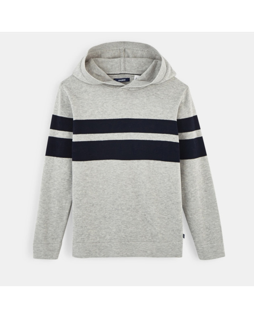 Pull à capuche gris garçon