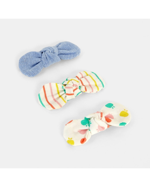 Barrettes nœud papillon (lot de 3) jaune fille