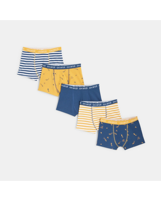Boxers en jersey (lot de 5) jaune garçon