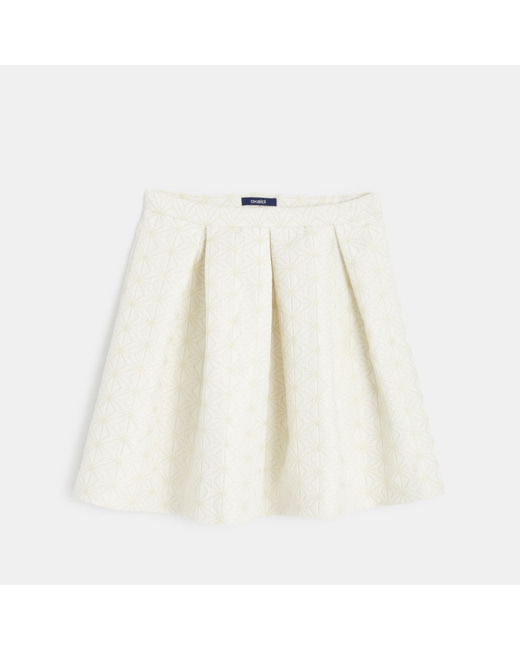 Jupe en jacquard irisé blanche fille