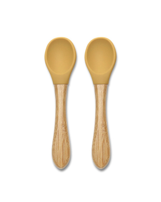 Cuillères en silicone manche bambou