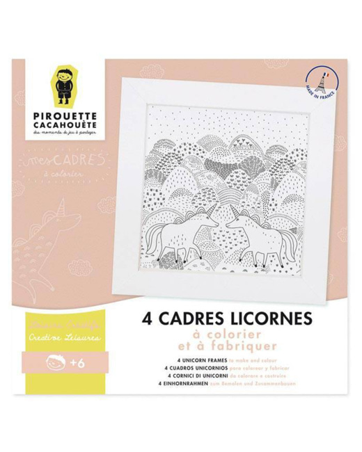 4 cadres Licornes à colorier et fabriquer