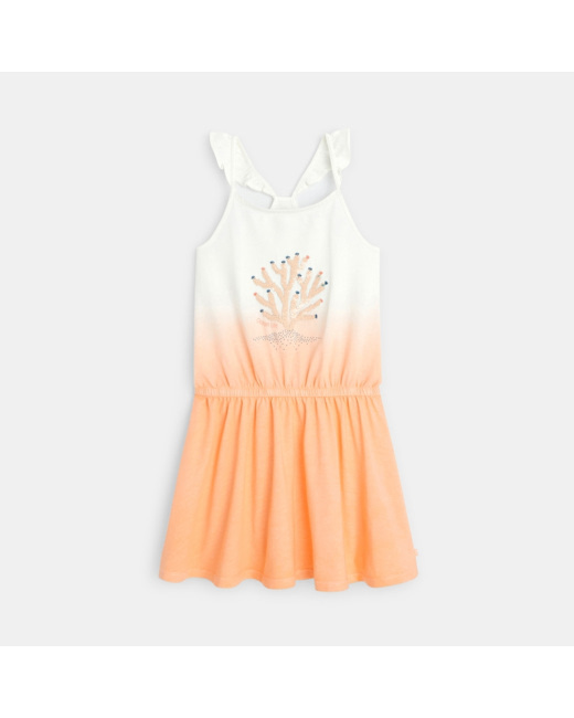 Robe à bretelles effet délavé rose fille