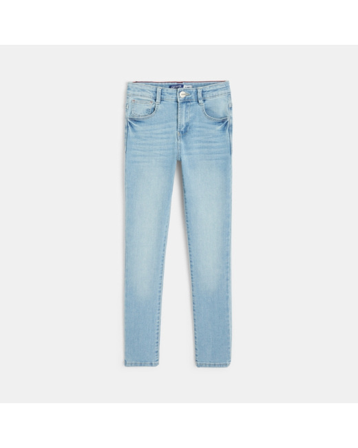 Jean skinny à plis bleu garçon