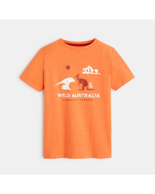 T-shirt coton flammé Australie orange garçon