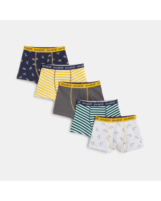 Boxers (lot de 5) vert garçon