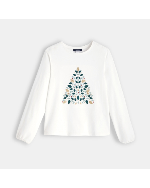 T-shirt de Noël vert fille