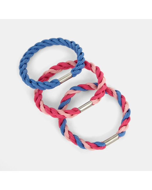 Elastiques twistés (lot de 3) rose fille