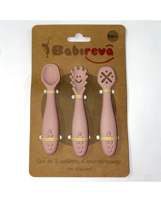 Set de 3 cuillères d'apprentissage en silicone