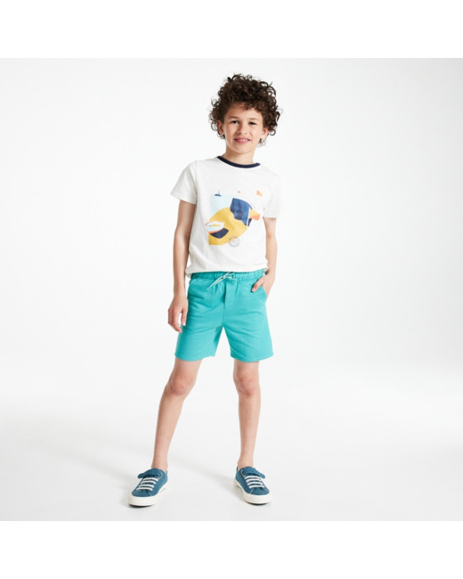 Bermuda en coton bleu garçon