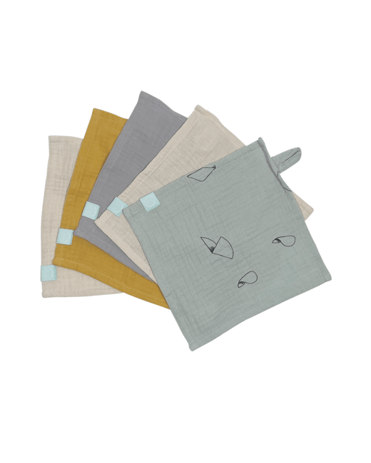 Set de 5 carrés de coton
