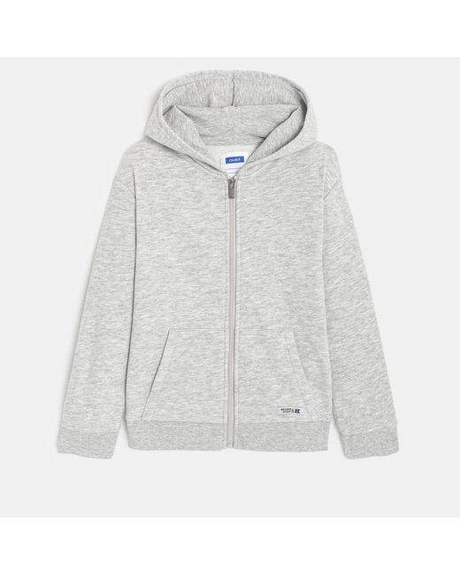 Sweat zippé à capuche gris garçon