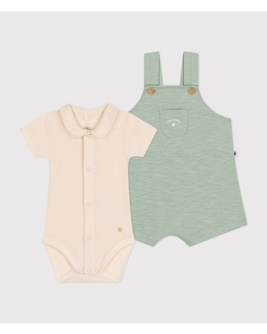 Ensemble salopette en jersey flammé bébé Herbier
