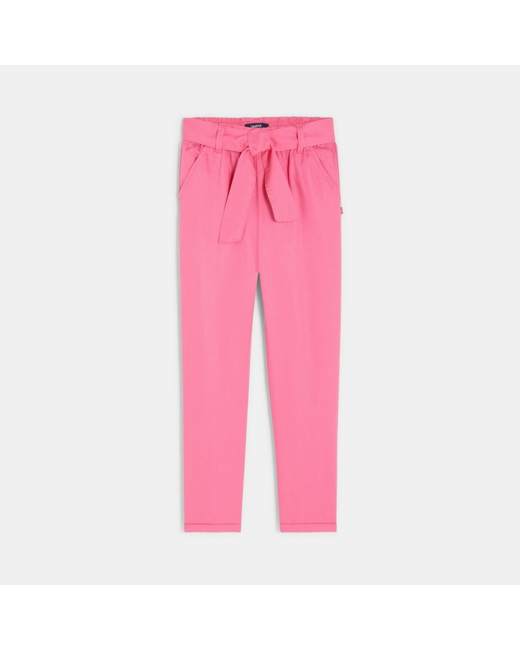 Pantalon fluide uni rose fille