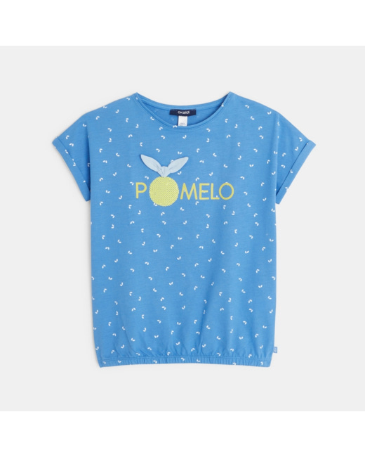 T-shirt coloré original Pomelo bleu fille