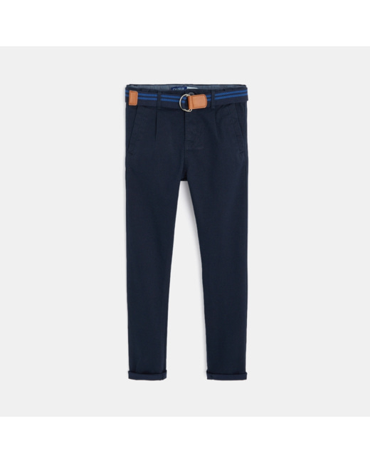 Pantalon chino slim en toile fantaisie bleu garçon