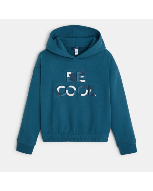 Sweat-shirt à capuche bleu fille