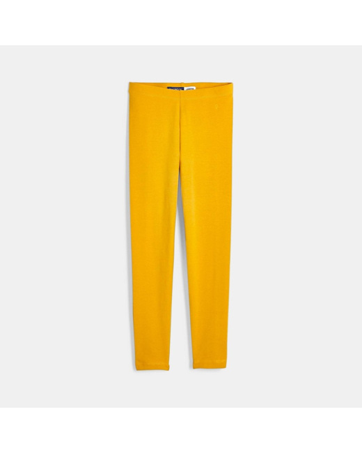 Leggings unis jaune fille