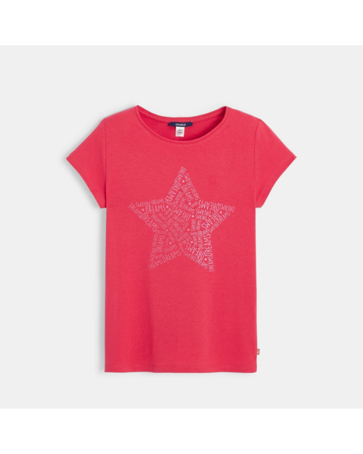 T-shirt motif étoile rose fille