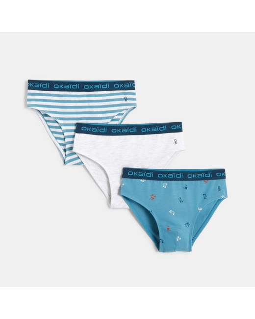 Slips en coton biologique (lot de 3) bleu garçon