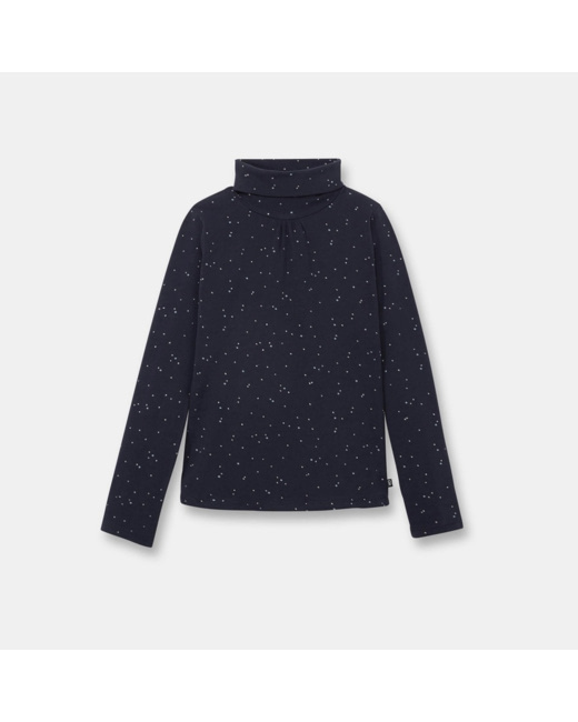 T-shirt col roulé bleu fille