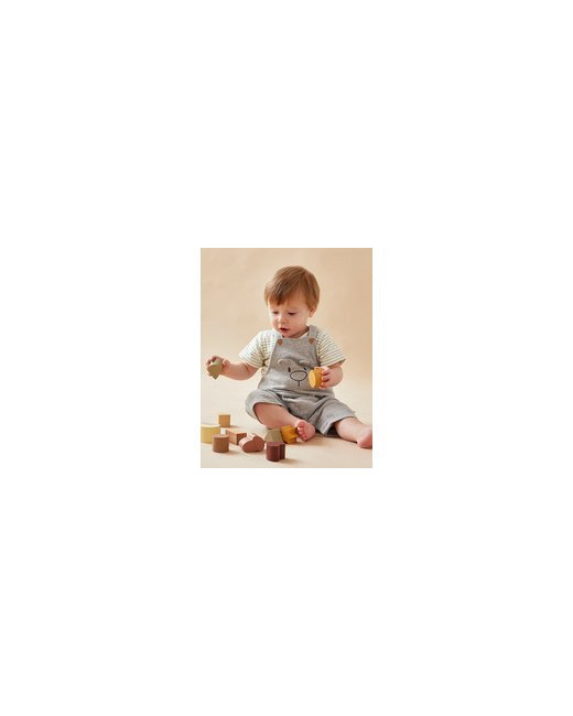 Set salopette Nouky + t-shirt rayé