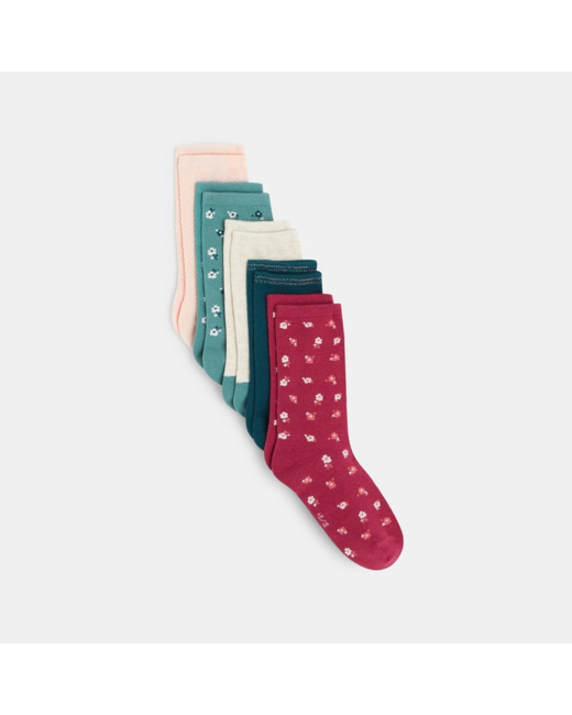 Chaussettes fantaisie (lot de 5 paires) vertes fille