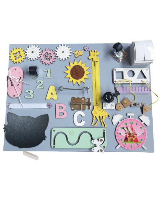 Tableau d'activité sensoriel Montessori Busy Board Mia