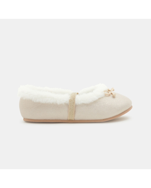 Chausson ballerine fourré irisé roses fille