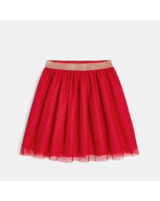Jupe tutu plumetis rouge fille