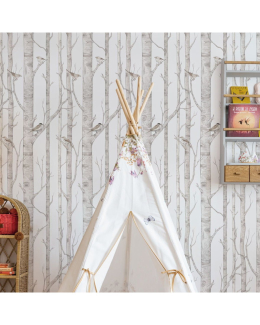 Papier peint enfants Forêt de Bouleaux