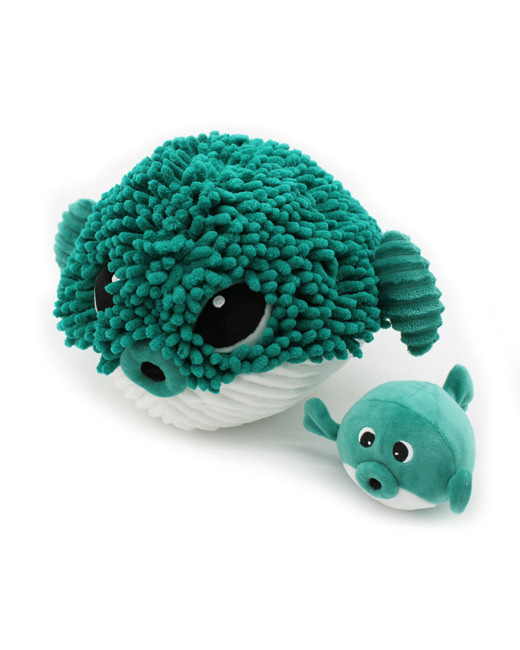 Peluche Gobetou le poisson globe maman & bébé Les Ptipotos