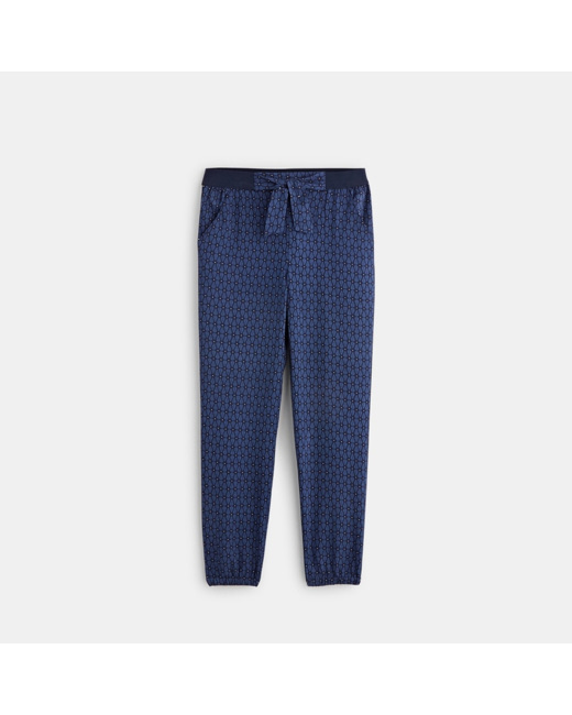 Pantalon fluide imprimé bleu fille