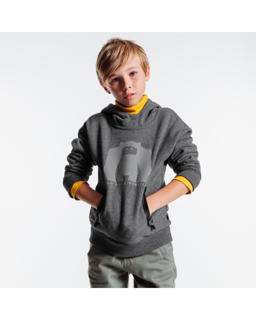 Sweat à capuche Monster gris garçon