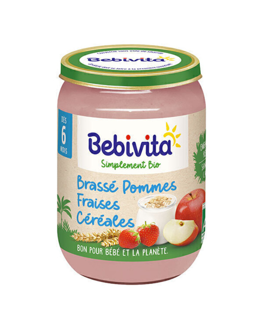 Brassé pommes fraises céréales bio