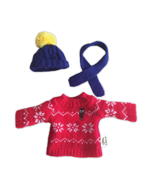 Tenue d'hiver pour peluche Le Loup