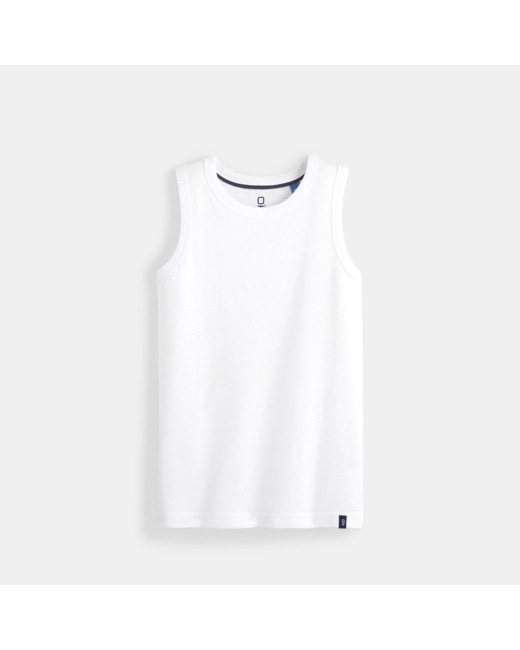 Débardeur uni en coton écoresponsable blanc garçon