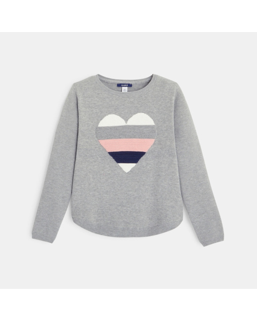 Pull à côtes Ottoman gris fille