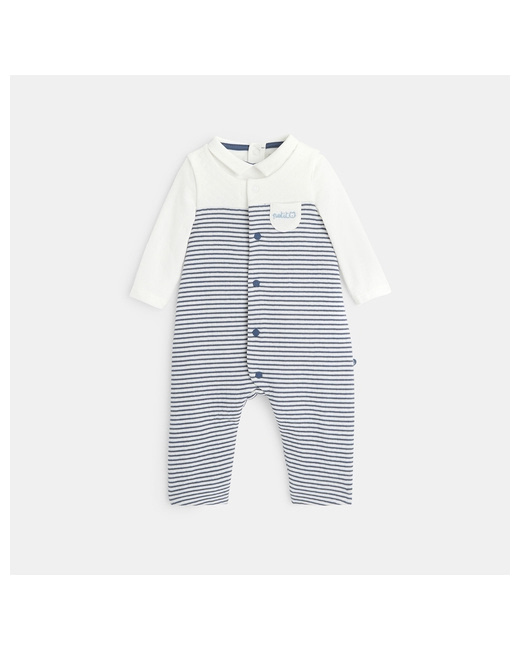 Salopette maille fantaisie et body col polo