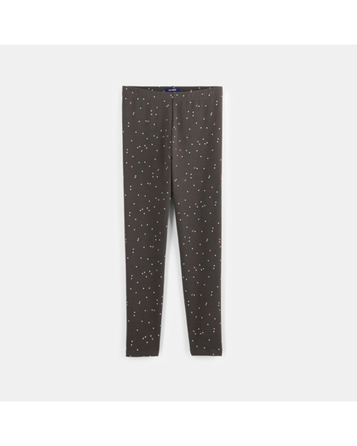 Leggings imprimés gris fille