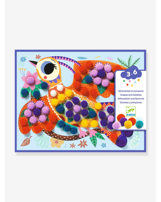 Coffret de collage Silhouettes et pompons