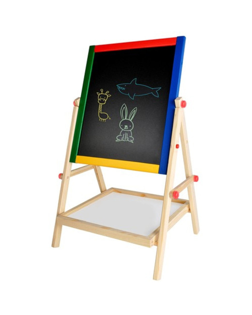Tableau en bois double face avec craies, marqueur et éponge BOARD