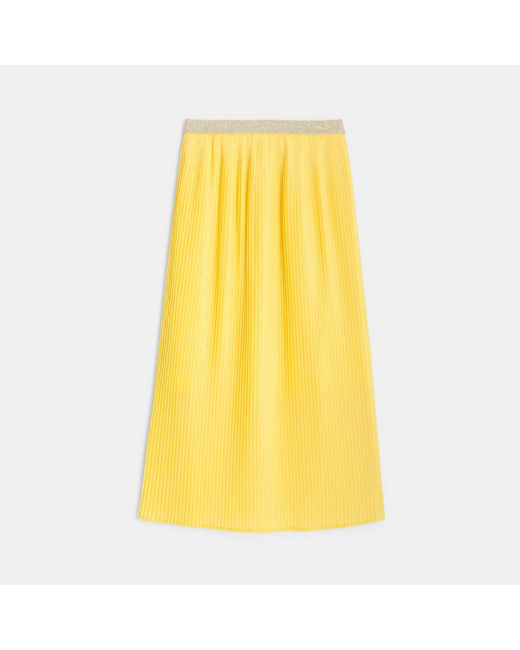 Jupe longue plissée pailletée jaune fille