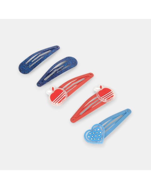 Barrettes clic clac fantaisie (lot de 5) bleu fille