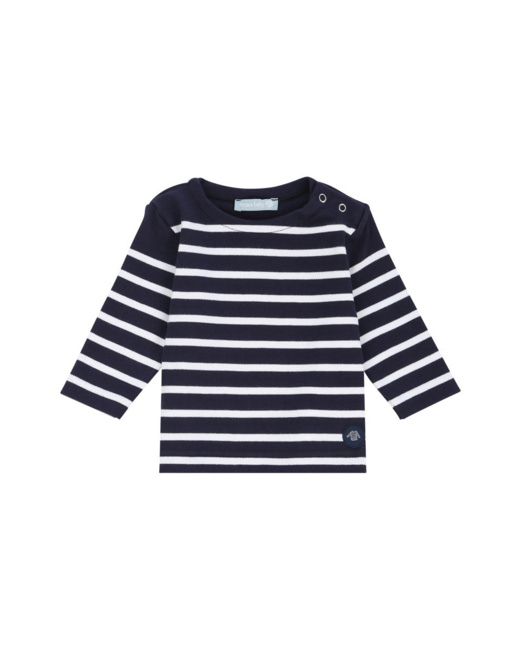 Marinière "Amiral" Baby - coton épais - Navire/Blanc