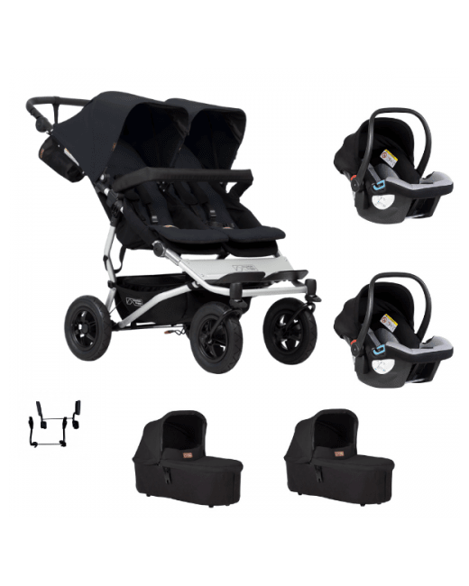 Poussette double Duet V3.2 + 2 nacelles Plus + 2 coques Protect